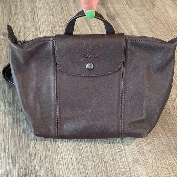 Longchamp | Bags | Longchamp Le Pliage Mini Cuir Burgundy  display picture 1